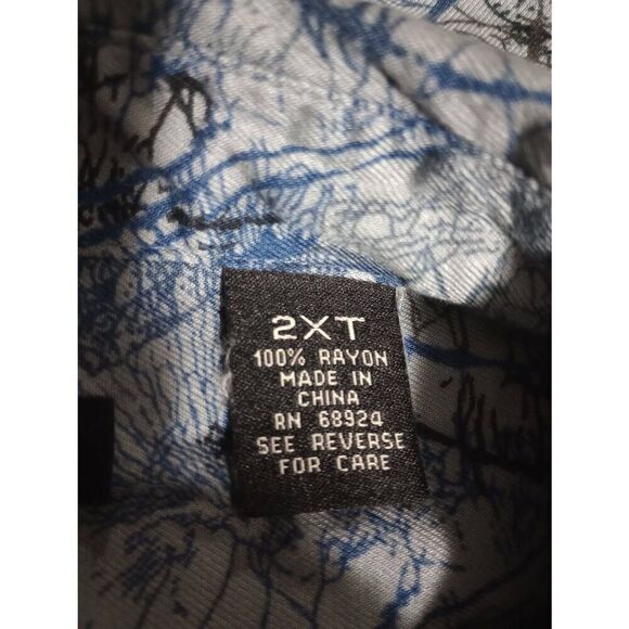 6A Shirt Men's 2x Tall Blue Button Front - Picture 6 of 7